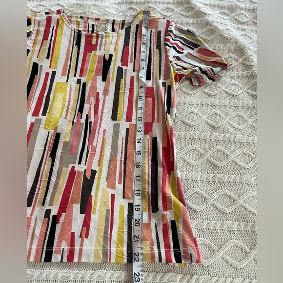 JM Collection Petite Colorful Abstract Women's Blouse Size XS - Picture 9 of 12